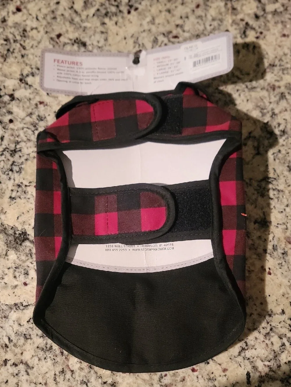 STORMY KROMER Dog Jacket - Red & Black Buffalo Plaid - Size Small